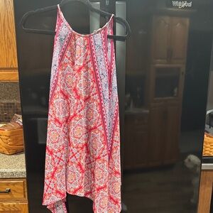 Vibrant Red and Pink Patterned Camisole